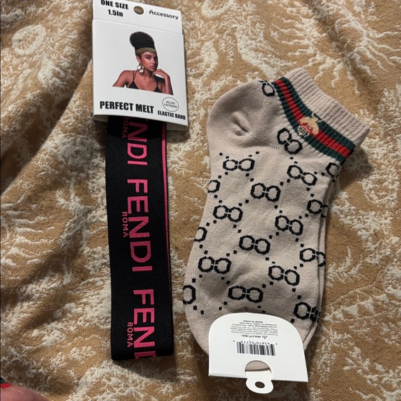 None Accessories - Fashion F Roma Headband  Tan and socks